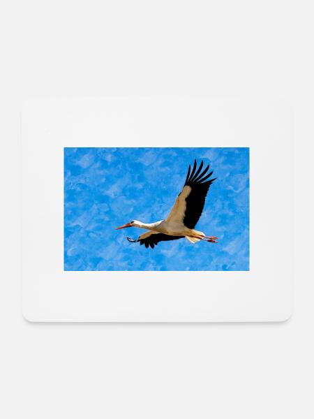 Stork in flight - Mouse Pad (horizontal) - white