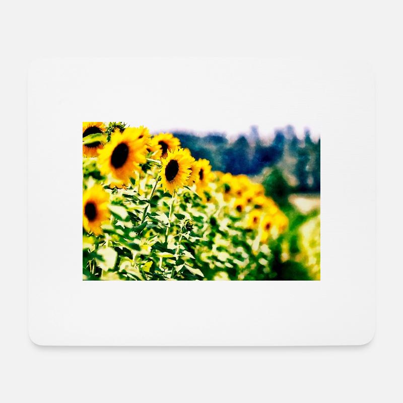 Sonnenblumen - Mousepad (Querformat) - Weiß