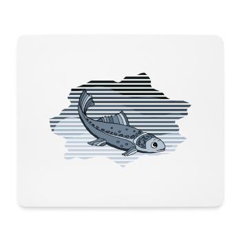 Poisson - Tapis de souris (format paysage) - blanc - Devant