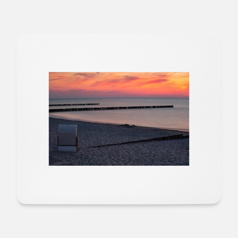 Abendrot an der Ostsee - Mousepad (Querformat) - Weiß