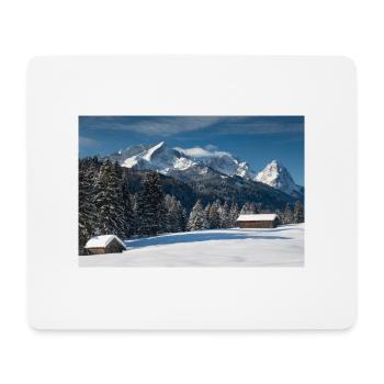 Ambiance hivernale avec Zugspitze - Tapis de souris (format paysage) - blanc - Devant