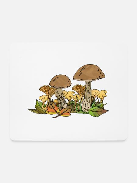 Pilze - Mousepad (Querformat) - Weiß