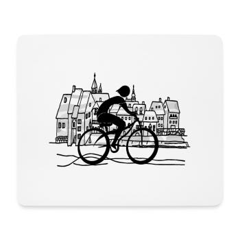 Cycliste - Tapis de souris (format paysage) - blanc - Devant