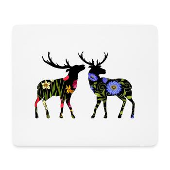 Cerf - Tapis de souris (format paysage) - blanc - Devant