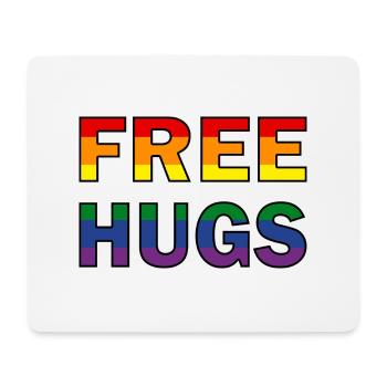 Free Hugs Regenbogenfahne - Mousepad (Querformat) - Weiß - Vorne