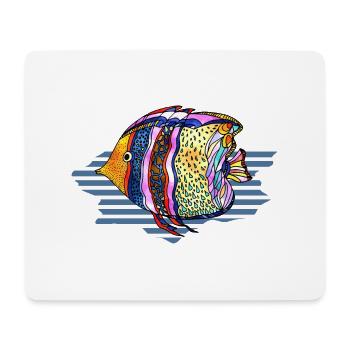 Poisson - Tapis de souris (format paysage) - blanc - Devant