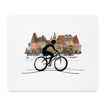 Cycliste - Tapis de souris (format paysage) - blanc - Devant