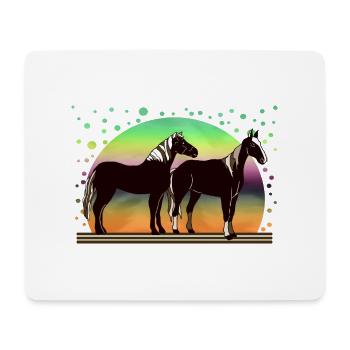 Pferde - Mousepad (Querformat) - Weiß - Vorne