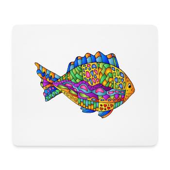 Fisch - Mousepad (Querformat) - Weiß - Vorne