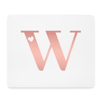 Buchstabe W Roségold - Mousepad (Querformat) - Weiß - Vorne