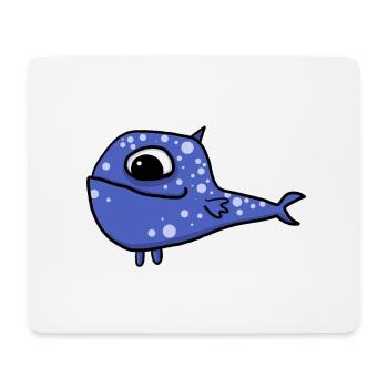 blauer Fisch - Mousepad (Querformat) - Weiß - Vorne