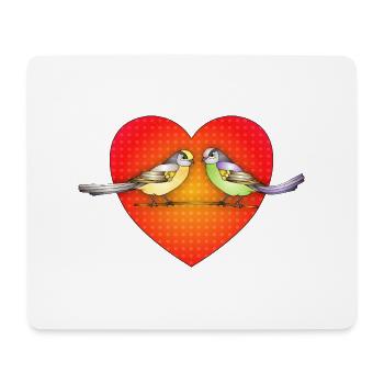 Bunte Vögel - Mousepad (Querformat) - Weiß - Vorne
