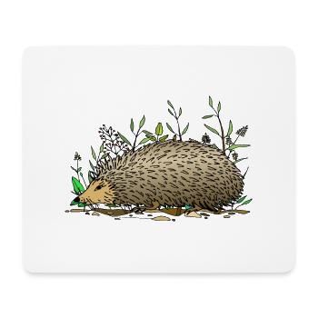 Igel - Mousepad (Querformat) - Weiß - Vorne