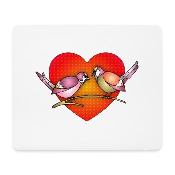 Bunte Vögel - Mousepad (Querformat) - Weiß - Vorne