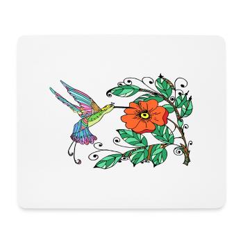 Bunter Vogel - Mousepad (Querformat) - Weiß - Vorne