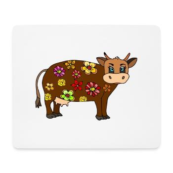 Vache - Tapis de souris (format paysage) - blanc - Devant