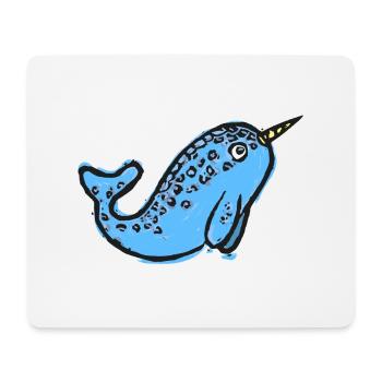 Süße Narwal Illustration - Mousepad (Querformat) - Weiß - Vorne