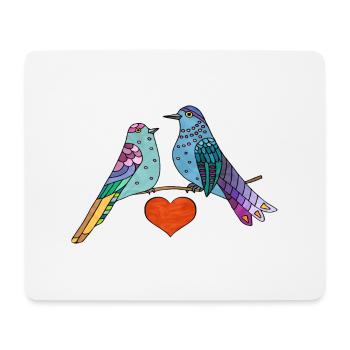 Oiseaux colorés - Tapis de souris (format paysage) - blanc - Devant