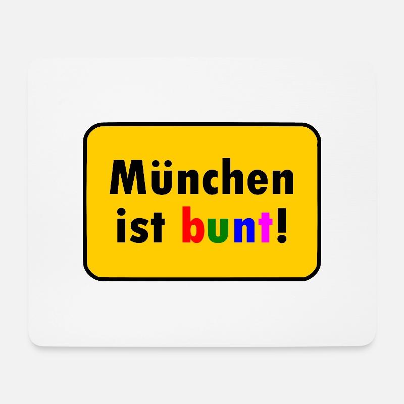 München ist bunt - Mousepad (Querformat) - Weiß
