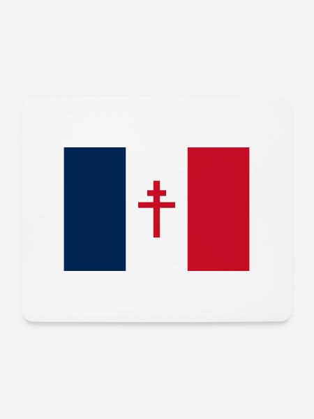 Drapeau de la FFL - Tapis de souris (format paysage) - blanc