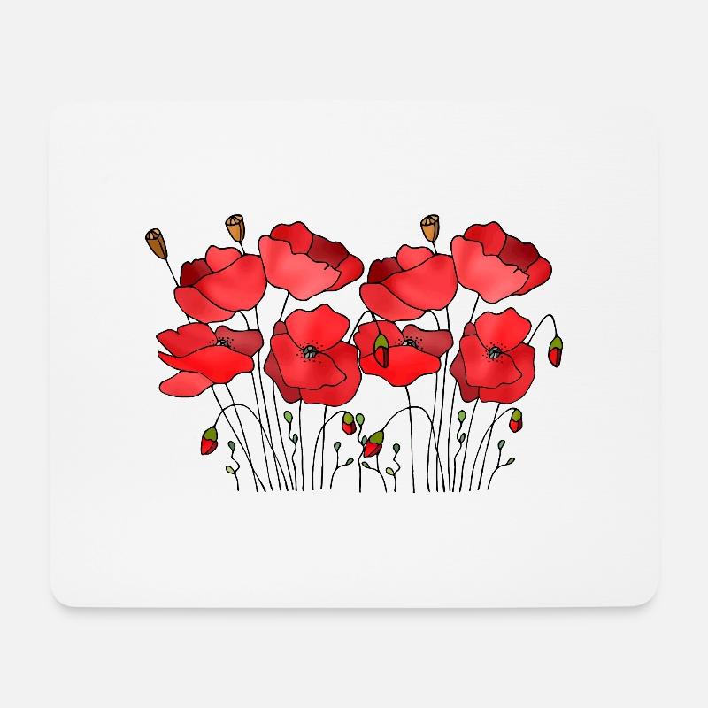 Blumen - Mousepad (Querformat) - Weiß