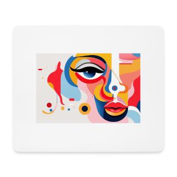 Abstract and surrealist portrait of the face. - Mouse Pad (horizontal) - white - Front