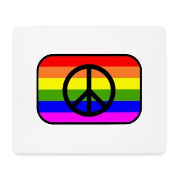 Peace sign on LGBT rainbow banner - Mouse Pad (horizontal) - white - Front