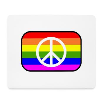 Peace sign on LGBT rainbow flag - Mouse Pad (horizontal) - white - Front