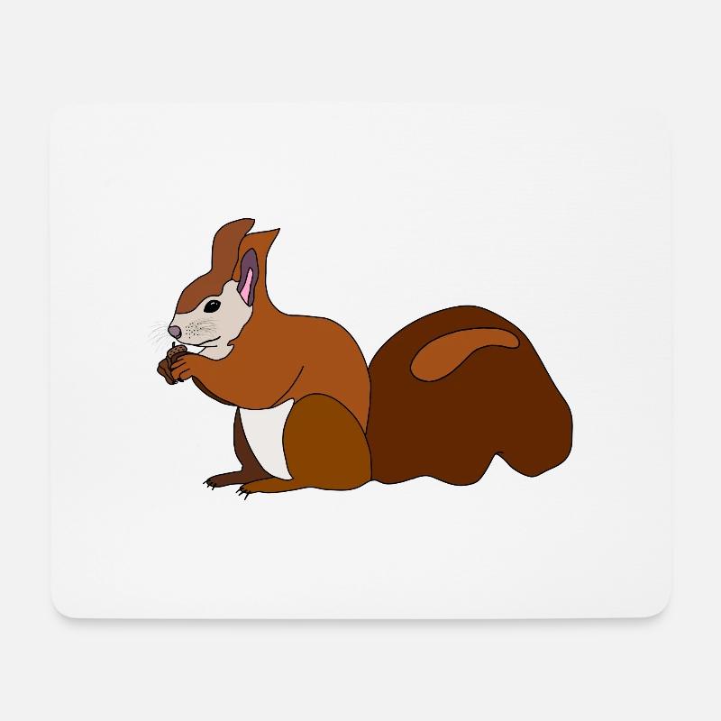 Eichhörnchen mit Nuss - Mousepad (Querformat) - Weiß