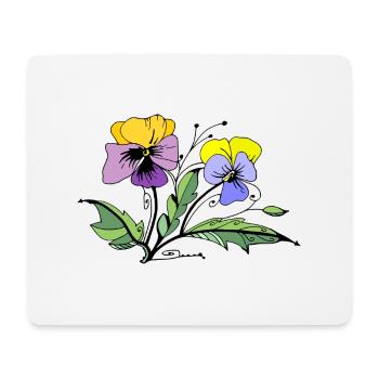 Fleur - Tapis de souris (format paysage) - blanc - Devant
