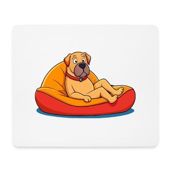 Entspannte Dogge auf Kissenkunst - Mousepad (Querformat) - Weiß - Vorne