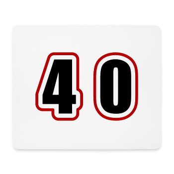 40 Zahl College - Mousepad (Querformat) - Weiß - Vorne