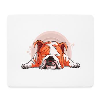 Chien bouledogue animaux chiot chien mignon Art de l’aquarelle - Tapis de souris (format paysage) - blanc - Devant