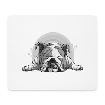 Chien bouledogue animaux chiot chien mignon Art de l’aquarelle - Tapis de souris (format paysage) - blanc - Devant