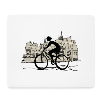 Radfahrer - Mousepad (Querformat) - Weiß - Vorne