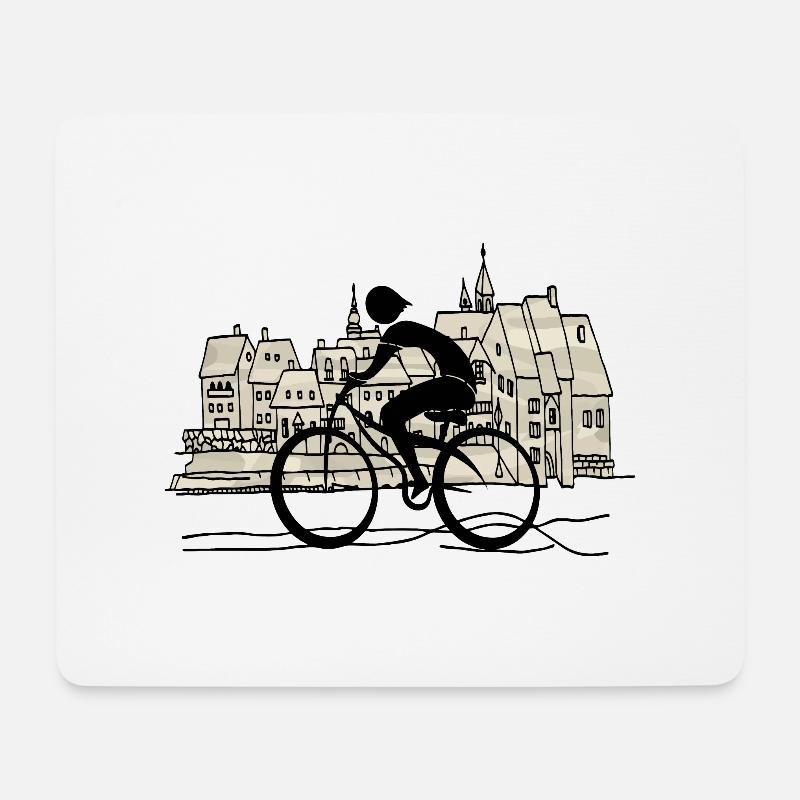 Radfahrer - Mousepad (Querformat) - Weiß
