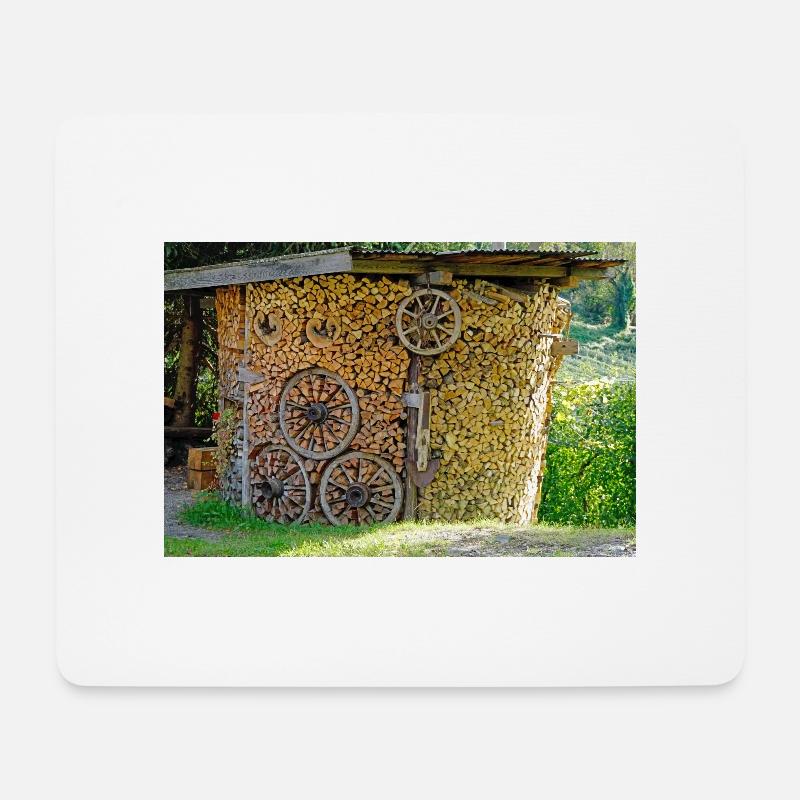 Brennholzhaus - Mousepad (Querformat) - Weiß
