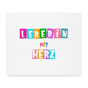 Lehrerin mit Herz - personalisierbar - Mousepad (Querformat) - Weiß - Vorne