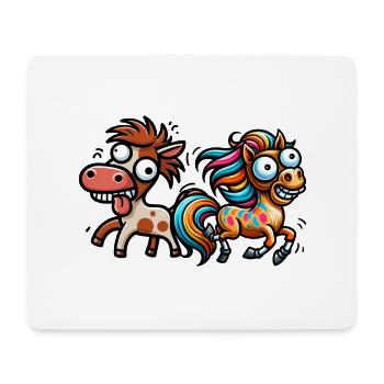 Verrückte Pferde Pferd Reiterin Reiter Gaul Pony - Mousepad (Querformat) - Weiß - Vorne