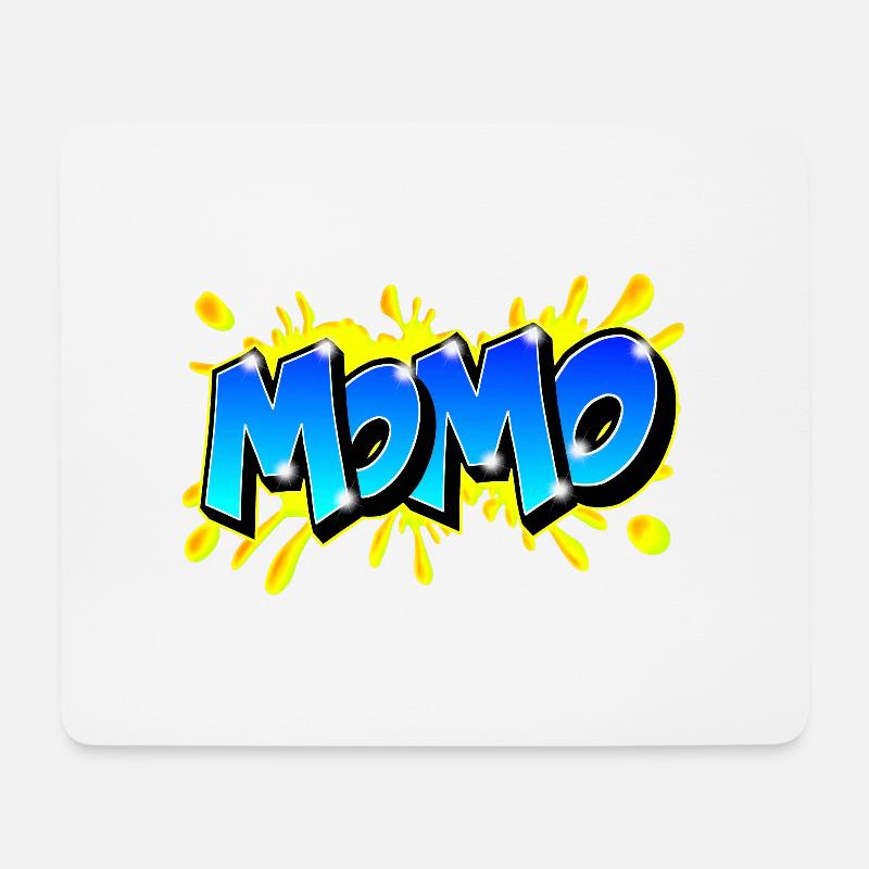 Graffiti Name MOMO druckbar auf alles - Mousepad (Querformat) - Weiß