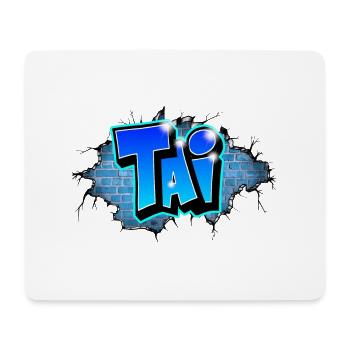 Graffiti TAI mur fissure Brique Bleu - Tapis de souris (format paysage) - blanc - Devant