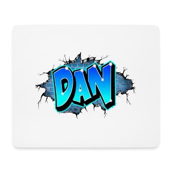 Graffiti DAN Wall Cracks Blue Bricks - Mouse Pad (horizontal) - white - Front