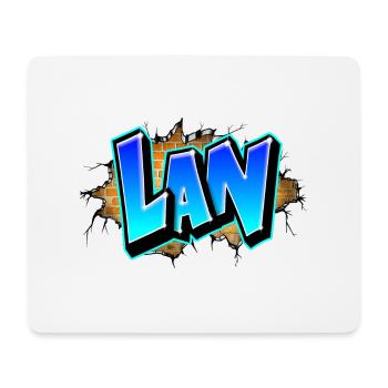 Graffiti LAN Cracks Bricks Yellow - Mouse Pad (horizontal) - white - Front