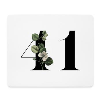 Nummer 41 Blumengrün - 41. Blumengeburtstag - Mousepad (Querformat) - Weiß - Vorne