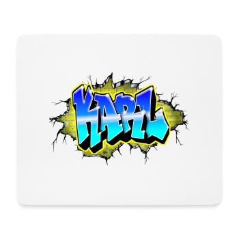 Graffiti KARL Wall Crack Ziegel Gelb - Mousepad (Querformat) - Weiß - Vorne