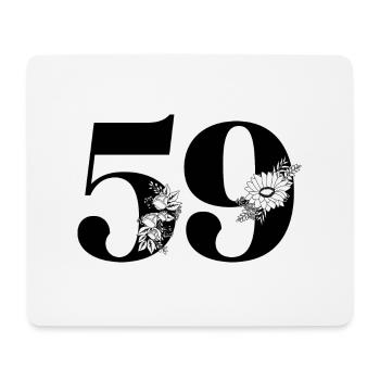 Nummer 59 Schwarze Blumen - 59. Blumengeburtstag - Mousepad (Querformat) - Weiß - Vorne