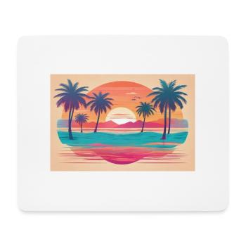a retro sunset - Mousepad (Querformat) - Weiß - Vorne