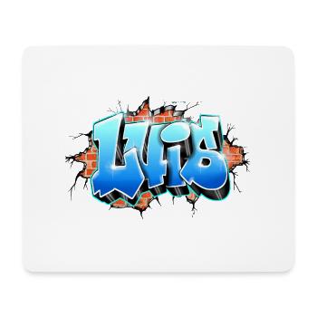 Luis graffiti prénom imprimable sur tout/ brique - Tapis de souris (format paysage) - blanc - Devant