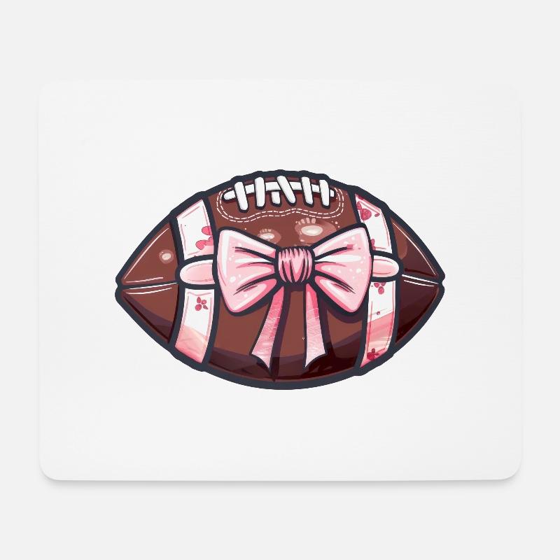 American Football Schleife Mädchen Girly - Mousepad (Querformat) - Weiß