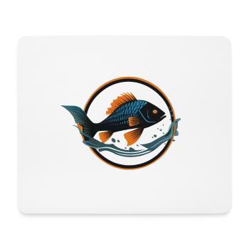 Fisch im Wasser - Mousepad (Querformat) - Weiß - Vorne